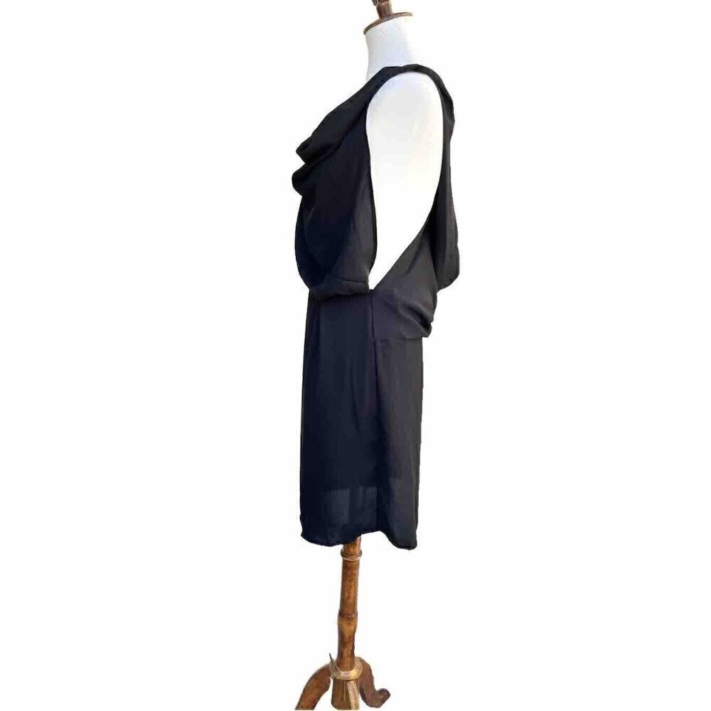 Lioness Women's Black Chiffon Asymmetric Shoulder Midtown Mini Dress Size L - Picture 13 of 14